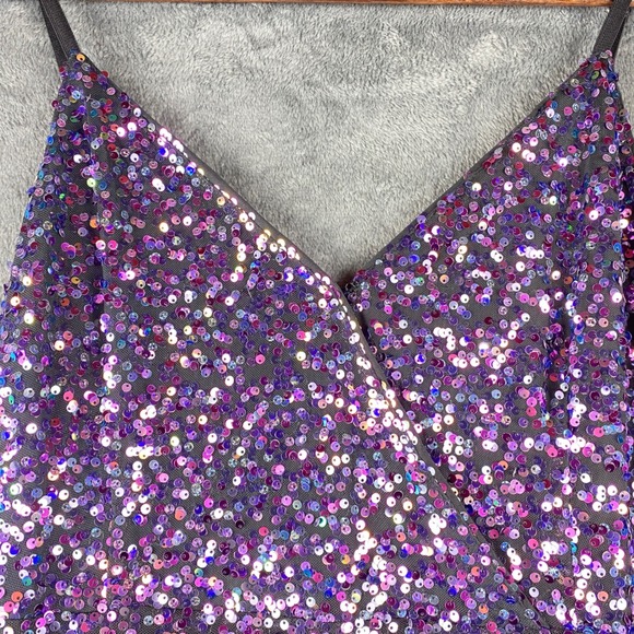 Southern Fried Chics Womens 3XL Mini Dress Sequin Nashville Midnights Vibe - Picture 5 of 7